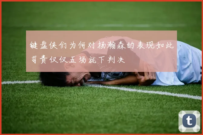 键盘侠们为何对杨瀚森的表现如此苛责仅仅五场就下判决